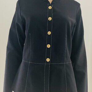 Anthropology Neesha by D.A.R Black Button up Women’s Jacket Size Large